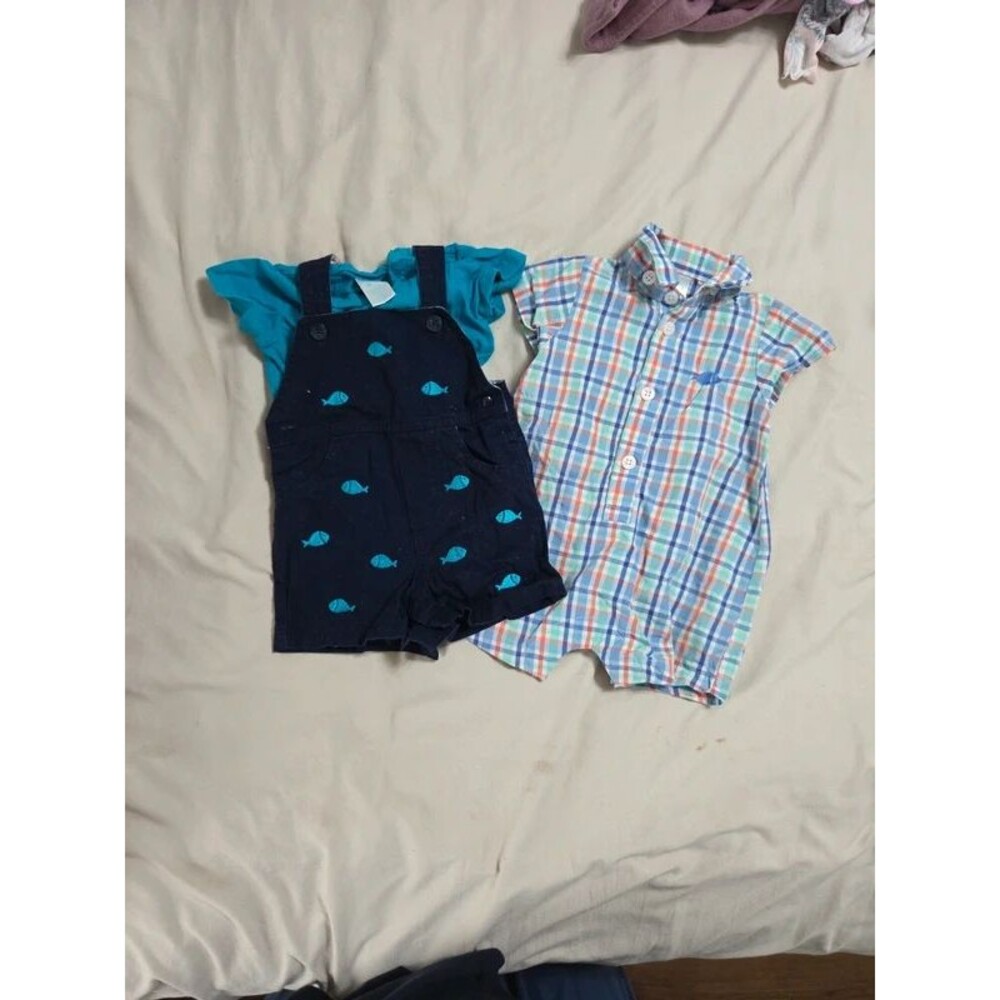Fishing overall romper bundle